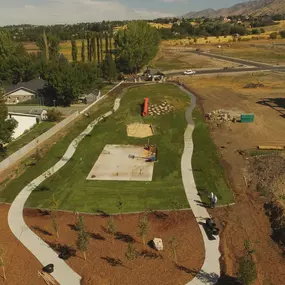 Providence Hollow Subdivision engineering work aerial view