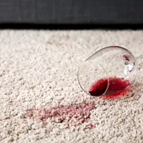 Red wine spilled on carpet