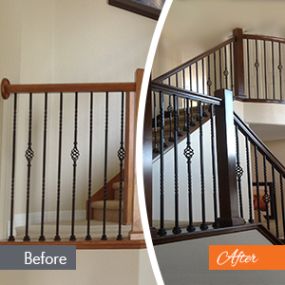 Stair railing/bannister refinishing service
