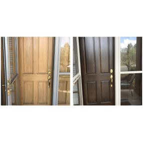 Wood door refinishing service
