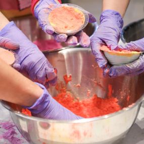 Bath bomb making session during a lush party