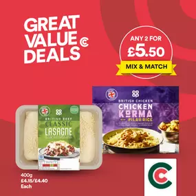 Dinner made easy - any 2 for £5.50 with Costcutter