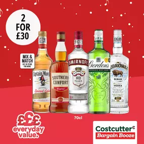 2 for £30 on selected spirits