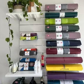 Liforme yoga mats, Manduka yoga mats, Yogitoes towels and yoga mat cleaner