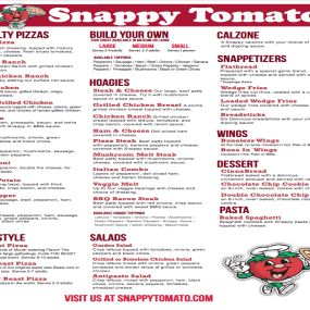 Snappy Tomato Pizza Menu – Somerset, Kentucky -
Order Online, Delivery, Carry Out and Pick-Up!
Order Now Call (606) 678-9070