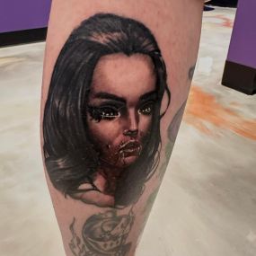 Experience the artistry of photo-realistic tattoos at Alchemy Tattoo Exchange. Our skilled artists in Riverview, MI, use precision and attention to detail to create tattoos that look like photographic images, bringing your ideas to life.