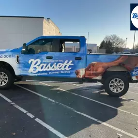 Bassett Services: Heating, Cooling, Plumbing & Electrical, new truck out in the field