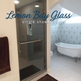 Single Shower Door - Frameless Shower Enclosures - Lemon Bay Glass & Mirror