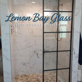 Glass Shower Panel - Matt Black Shower Enclosure - Custom Shower Enclosures - Lemon Bay Glass & Mirror
