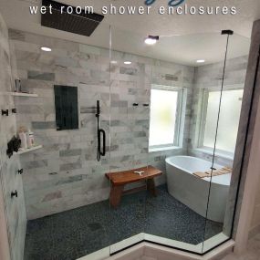 Custom Wet Room - Shower Tub Enclosure - Frameless Shower Enclosures - Lemon Bay Glass & Mirror