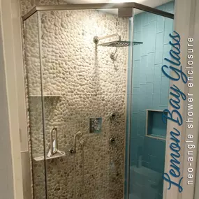 Frameless and Semi-frameless Shower Enclosures - Neo Angle Shower Enclosure - Lemon Bay Glass & Mirror