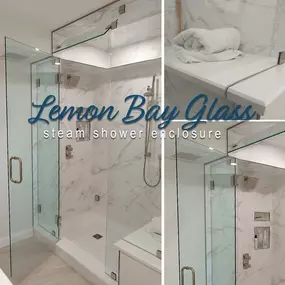 Custom Steam Shower Enclosure - Frameless Shower Enclosures - Lemon Bay Glass & Mirror