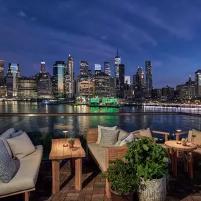 Evening view of skyline from Harriet's Rooftop