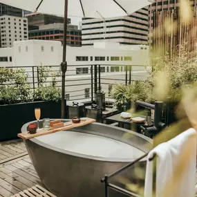 Rooftop Soaking Tub from Bamford Wellness Spa