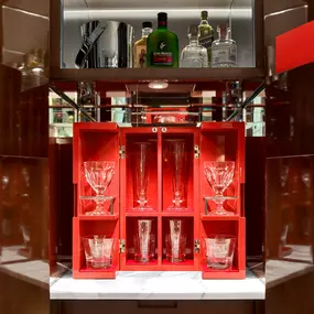 In-Room Baccarat Crystal Stemware & Mini Bar