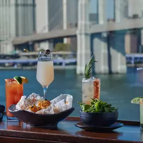 Cocktails and Brooklyn Bridge View