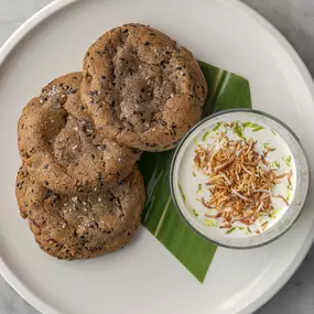 Dark Chocolate and Black Sesame Cookies