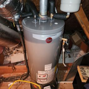 Gas Water Heater installed in Attic