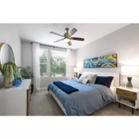 Bedroom with large windows