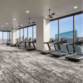 24-hour fitness center with Peloton bikes