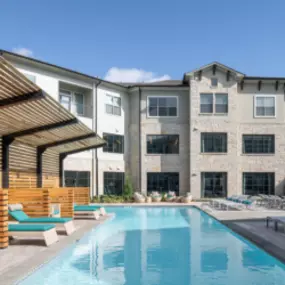 Pool with cabanas