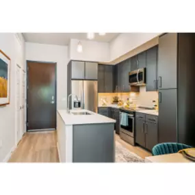 Kitchen with Stainless Steel Appliances & island