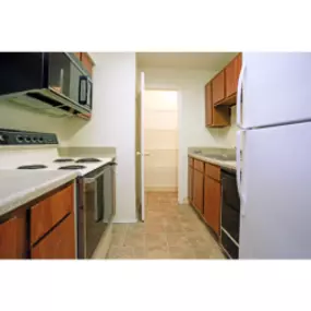 Kitchen space with pantry