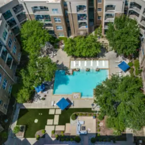 Sparkling swimming pool with sundeck