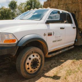 A Beyond Site Solutions truck filled with hay