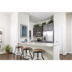 View of the Kitchen with stainless steel appliances