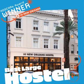HI New Orleans has been recognized as the winner of HOSTELWORLD’s Best Hostel in North America and Best Large Hostel in North America HOSCAR Awards based on votes from amazing guests like you.
