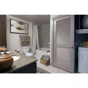 Bathroom with washer/dryer included