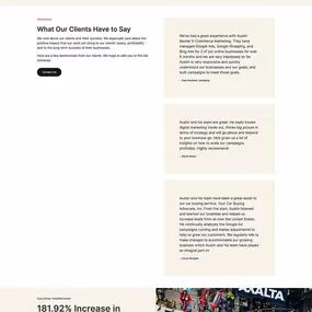 Austin Becker E-Commerce Marketing website home page design