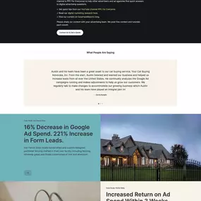 Austin Becker E-Commerce Marketing website service page design