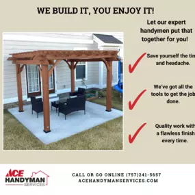 Ace Handyman Services install Pergola install Smithfield, VA