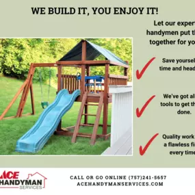 Ace Handyman Services install Swing set install Smithfield, VA