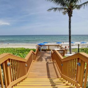 Stairway to the  Beach Front at The Coronado Condo Community in Highland Beach FL