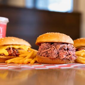 Enjoy not only our famous Roast Beef, but also juicy, sliced to order ham or turkey sandwiches.