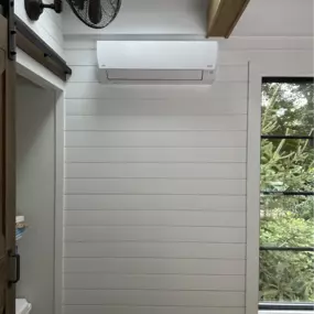 We have recently completed this beautiful Mini-Split install which is a perfect demonstration of our attention to detail. Mini-Splits are a perfect solution for in-home offices or gyms because of their simple ability to cool or heat a room separate from any central heating/cooling systems.