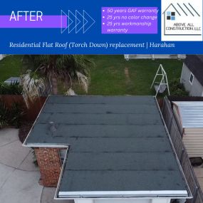 Garage torch down flat roof replacement