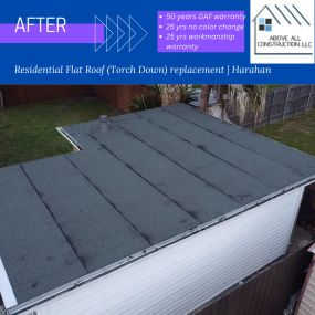 Garage torch down flat roof replacement