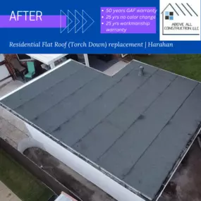 Garage torch down flat roof replacement