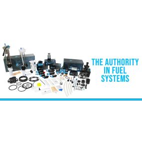Line up of different QFS products including fuel pumps, fuel pump assemblies, small parts and more