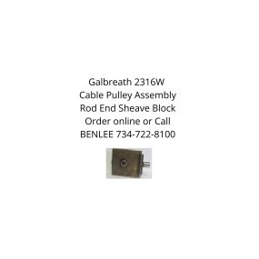 Galbreath 2316W Cable Pulley Assembly Rod End