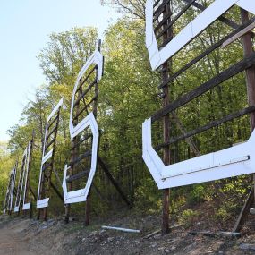 Iconic sign at Endless Caverns RV Resort in New Market, Virginia