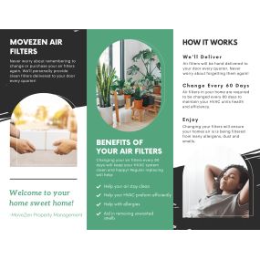 MoveZen delivers clean air filters to every resident quarterly.