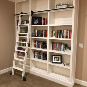 Beautifully painted cabinets in the master bedroom