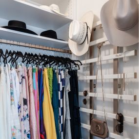 A rack for hanging accessories in a closet