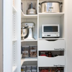 A pantry with scoop drawers