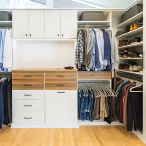 A stylish two-tone closet